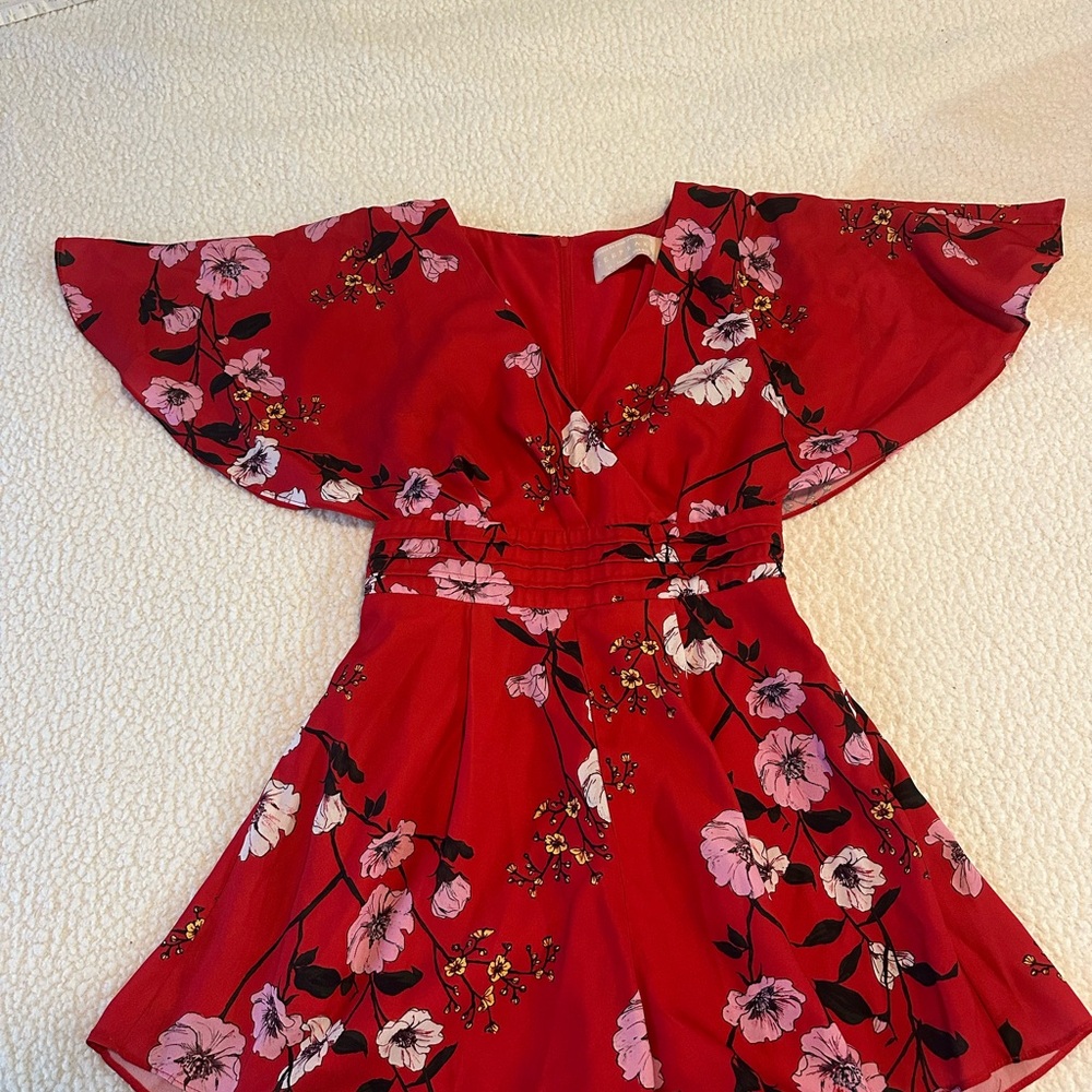KEEPSAKE the Label Red Floral Dress XS